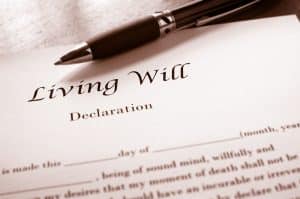 Living Will Advance Directives Form with pen 