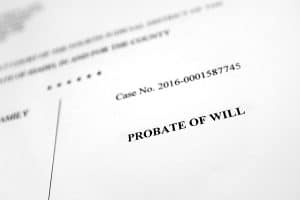 Probate of Will documents with case number