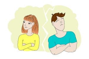 Illustration of two people in argument. family conflict