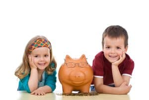 Kids With Common Trust Piggy Bank