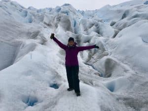 Vacation glacier hike photo of person on glacier