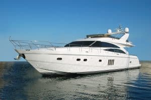 Luxury white motor yatch in a sea