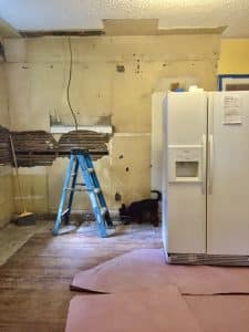 a kitchen going through repair