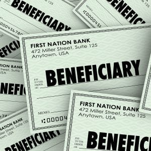 Check from a bank written to BENEFICIARY