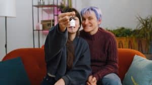 women domestic partners who own a home together