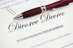 legal divorce paper documents with pen closeup related to divorce and estate planning