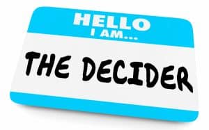 Hello I Am the Decider Decision Maker Name Tag regarding estate planning for single people