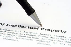 Close up of pencil on Intellectual property form