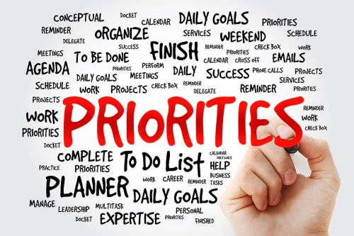 Hand Writing Priorities Word Cloud for Estate Planning Priorities