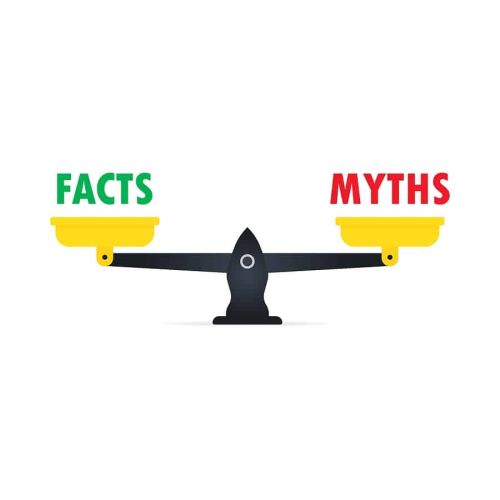 Scale - Facts in Green or Myths in Red demonstrating estate planning myths
