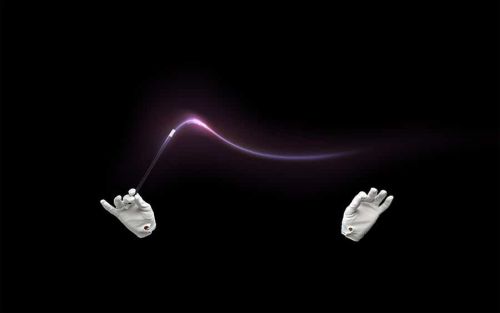 magician hand in gloves with magic wand illustration invisibility