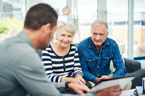 Family discussing estate plan