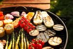 Delicious Grilled Vegetables And Meat On Barbecue Grill Outdoor bbq