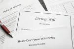 Power of Attorney Living Will and Healthcare Power of Attorney documents for incapacity